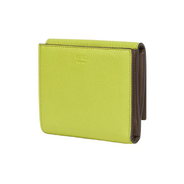 FENDI Calfskin Wallet Medium Size Women's Lime Green-1