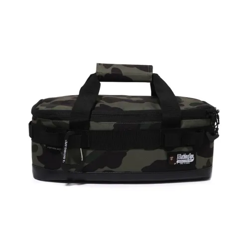 A BATHING APE Polyester Handheld Storage Bag Trumpets Unisex Camouflage Black
