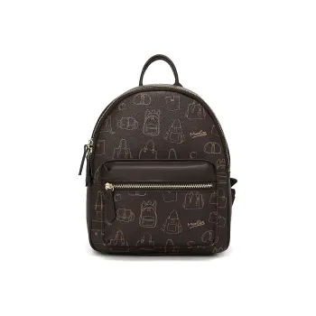 MEXICAN Polyurethane Backpack Regular Women's Brown/Apricot