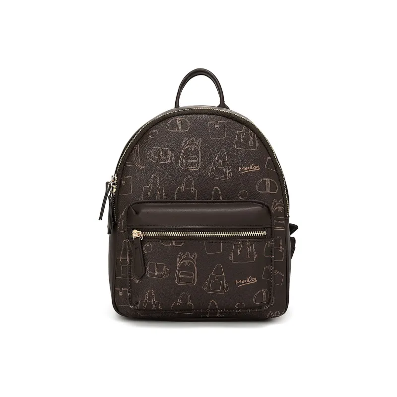 MEXICAN Polyurethane Backpack Regular Women's Brown/Apricot-0