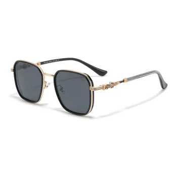 Sagawa Plate Alloy Frame Irregular Shape Sunglasses Unisex