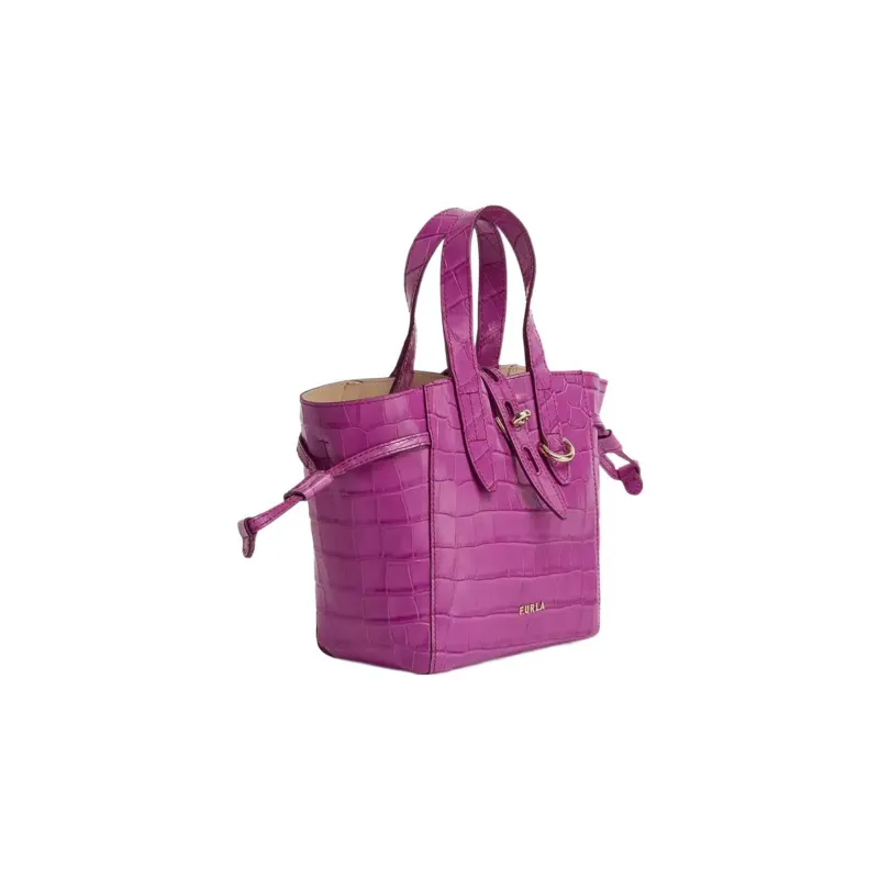 Furla Net Collection Leather Tote Bag Shopping Bag Shoulder Bag Crossbody Bag Handbag Mini Women's Purple-1