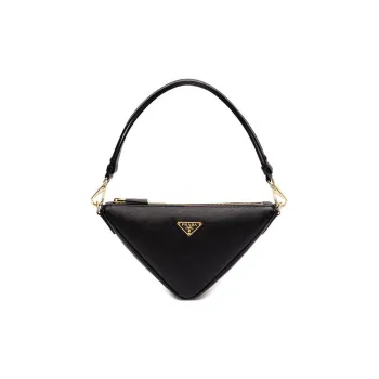 PRADA Leather Handbag Shoulder Bag Women's Black