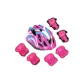 Pink 6-Piece Protective Gear Set+Pink Sports Helmet (One Size)