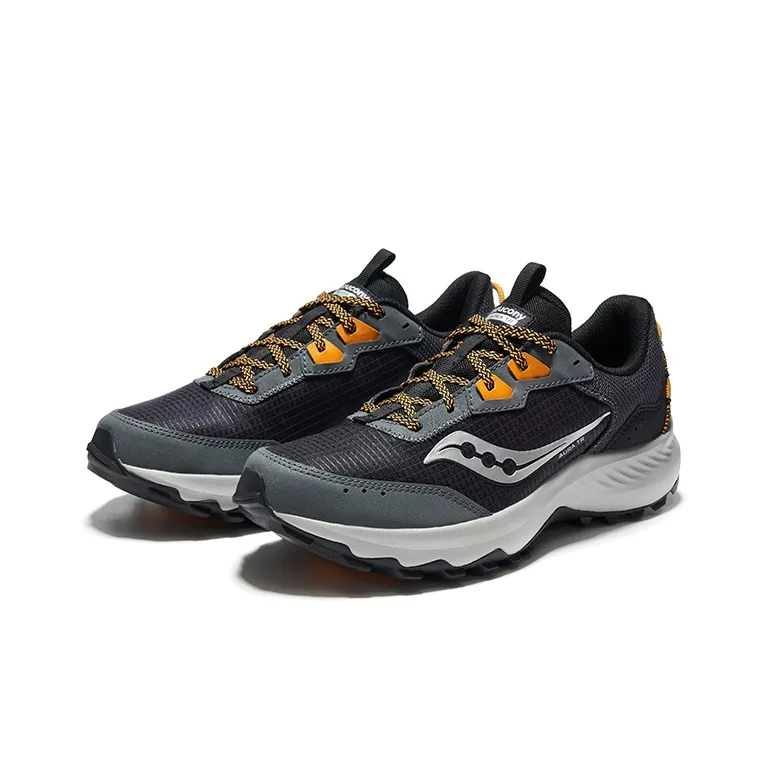 Saucony AURA TR Cushioning Support Lightweight Low Top Trail Running Running Shoes Men's Dark Gray-2