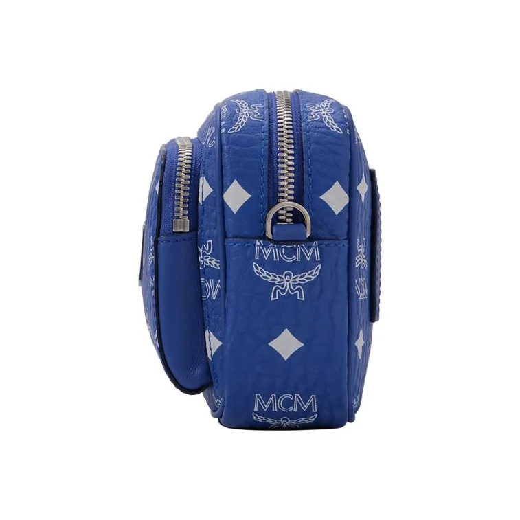 MCM Klassik Visetos Canvas Camera Bag, Fanny Pack, Shoulder Bag, Crossbody Bag Men's Modern Blue-3