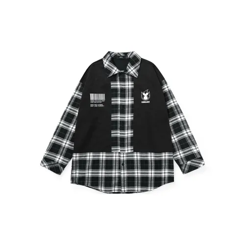 GENANX Shirts Unisex Black/White Plaid