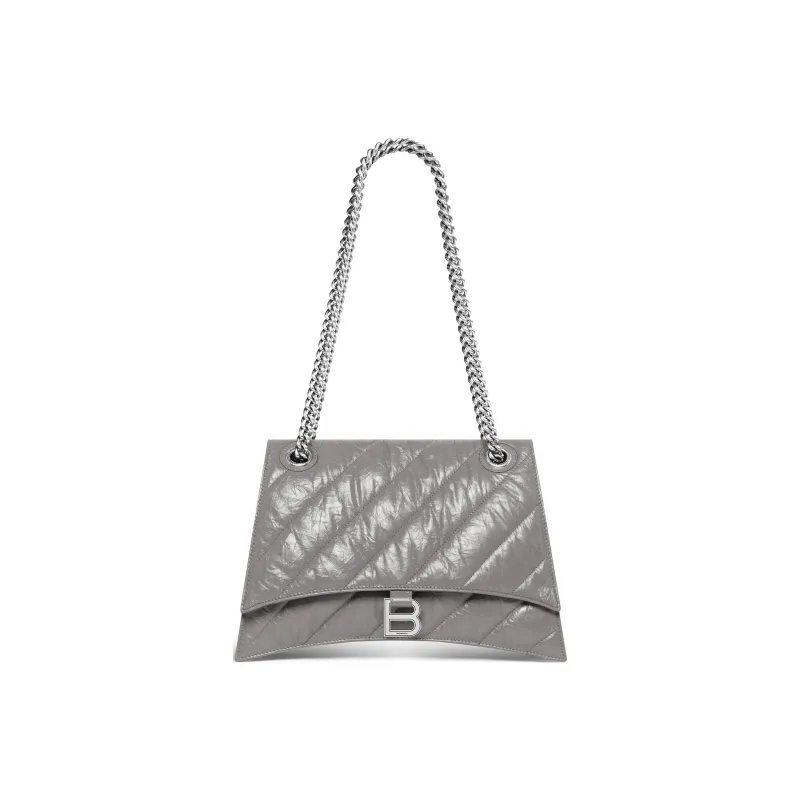 Balenciaga CRUSH Cow Leather Handbag Shoulder Bag Medium Size Women's Dark Gray-1
