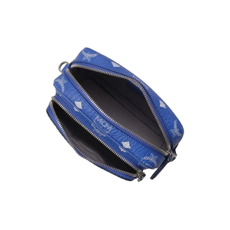 MCM Klassik Visetos Canvas Camera Bag, Fanny Pack, Shoulder Bag, Crossbody Bag Men's Modern Blue-6