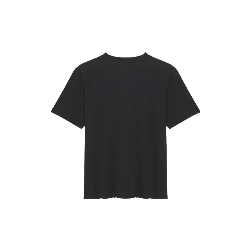SAINT LAURENT Logo embroidered Cotton T shirt-1