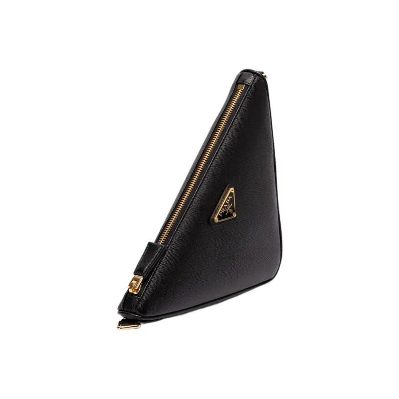 PRADA Leather Handbag Shoulder Bag Women's Black-1