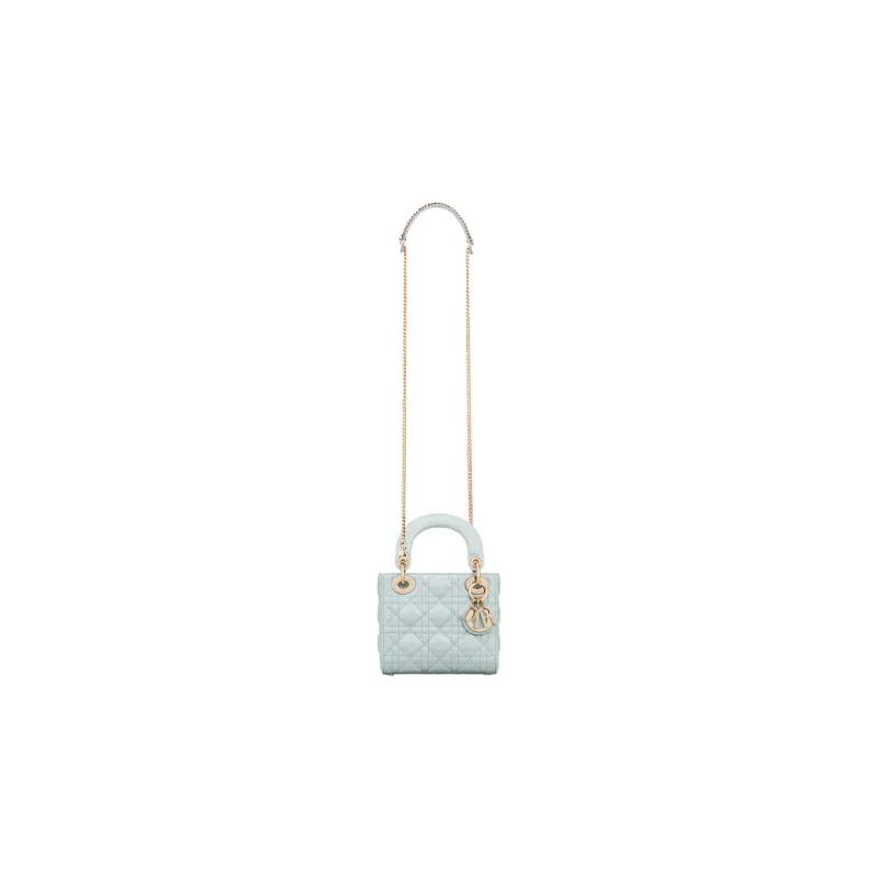 DIOR Lady Dior Sheepskin Dior Bag Shoulder Bag Crossbody Bag Handbag Mini Women's Blue-1