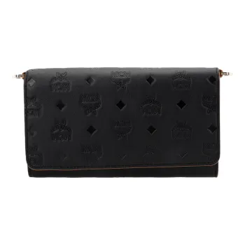 MCM Full Grain Lambskin Coin Purse Unisex Black