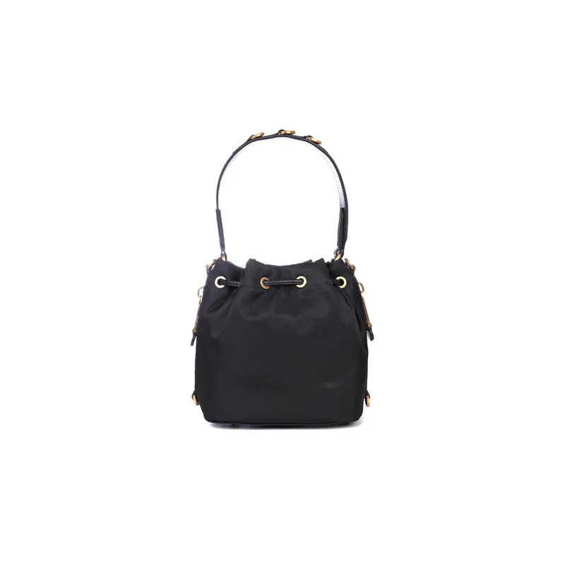 MOSCHINO Fabric Bucket Bag Portable Crossbody Bag Shoulder Bag Small Size Women's Black-2