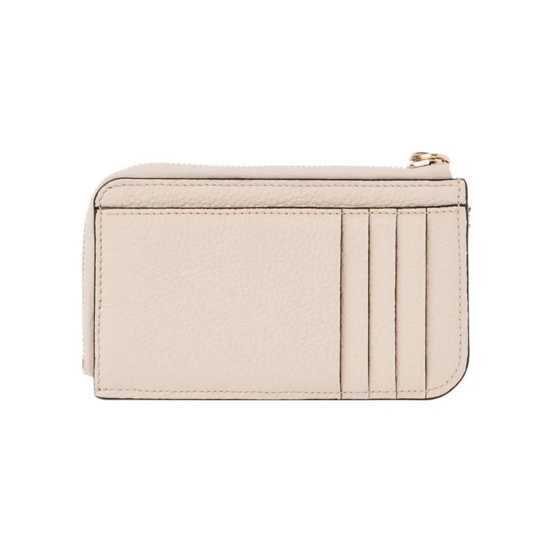 Chloe Alphabet Grained Calfskin Coin Purses Wallets Small Size Women's Light Pink-1
