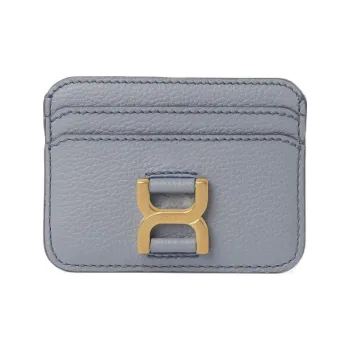 Chloe Marcie Grained Calfskin Card Clip Card Holder Women's Blue