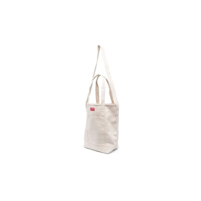 KENZO Canvas Bag, Tote Bag, Shopping Bag, One Shoulder Handbag Large Size Men's Light Beige-1