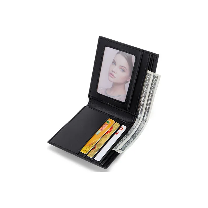 MashaLanti Top Grain Cow Leather Wallet Regular Men's Black-5