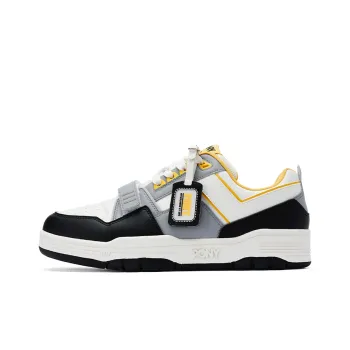 PONY Reverse Low Top Skateboard Shoes Unisex Black White