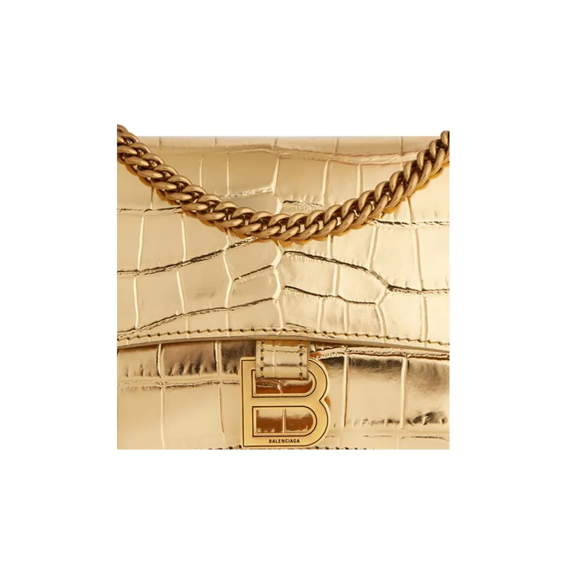 Balenciaga CRUSH Calfskin Crossbody Bag Shoulder Bag Women's Gold-5