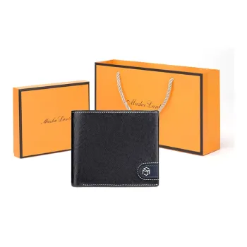 MashaLanti Top Grain Cow Leather Wallet Regular Men's Black