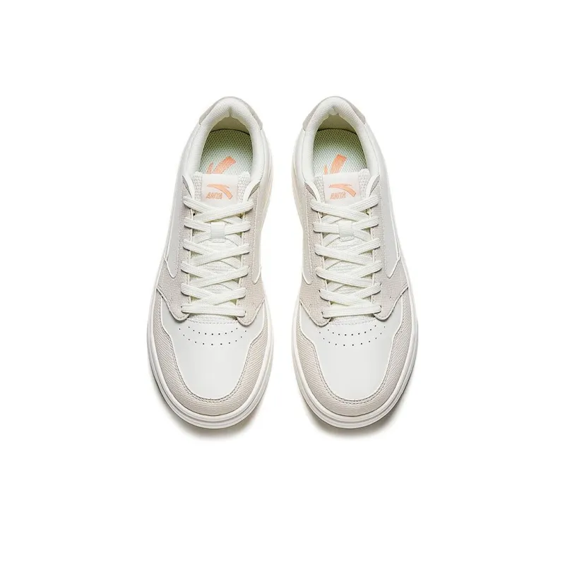 Anta Slip-Resistant Cushioning Low-Top Skateboard Shoes Women's Muddy Sandy Gray-2