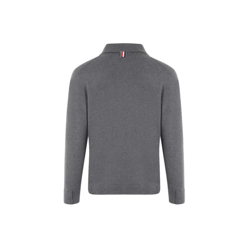 THOM BROWNE RWB stripe Virgin wool Cardigan-1