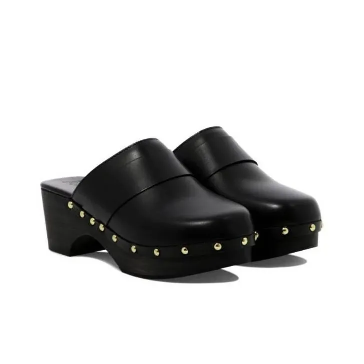 Aeyde Bibi 60mm Leather Wooden Clog-2