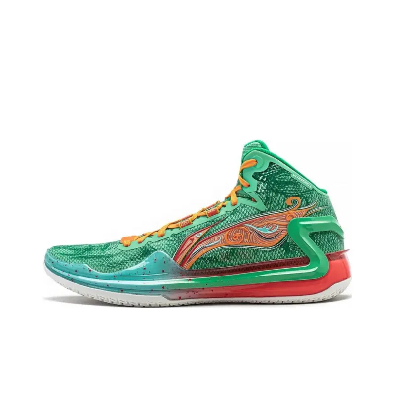 LINING Liren 4 Basketball Shoes Unisex High Top Jade Frost Green/Pure Blue-1
