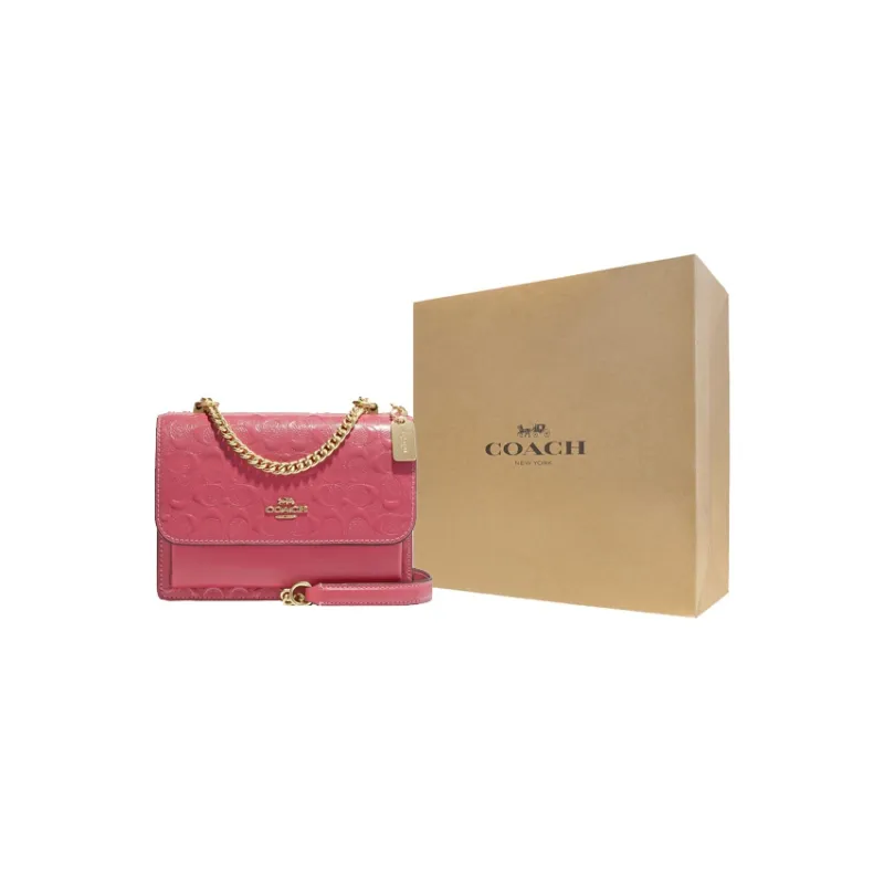 COACH Klare Leather Messenger Bag Shoulder Bag Crossbody Bag Small Size Women's Pink-6