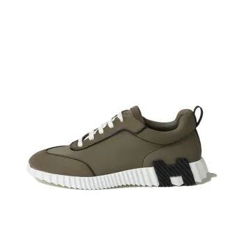 HERMES Bouncing Low Top Casual Shoes Men's Green