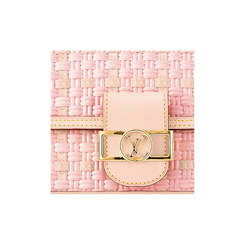 LOUIS VUITTON Dauphine Coated Canvas Cow Leather Patchwork Trim Portable Crossbody Bag Shoulder Bag Mini Women's Pink-1