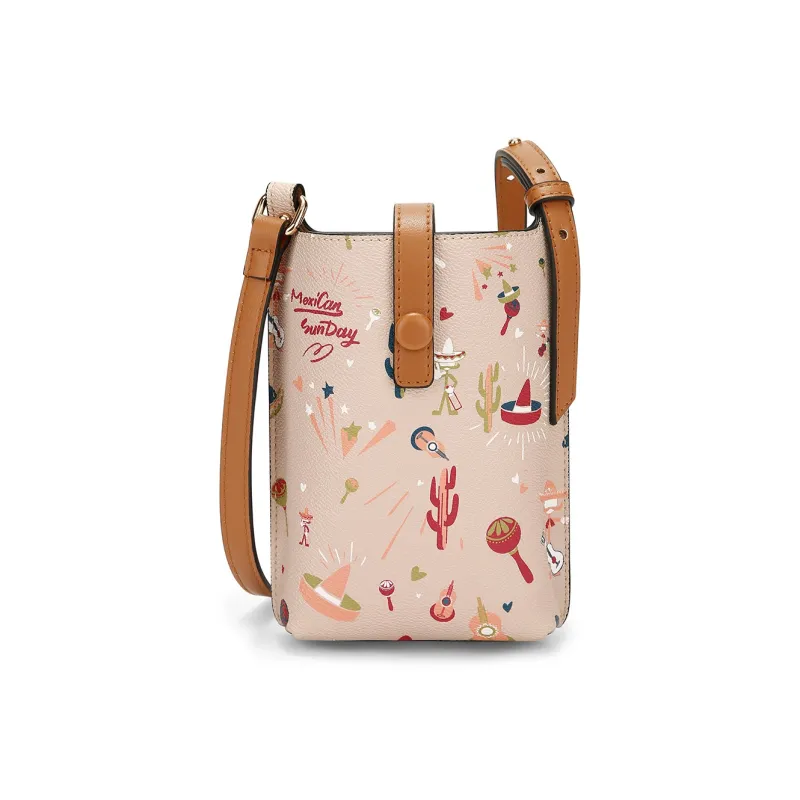 MEXICAN Polyurethane Shoulder Bag, Crossbody Bag, Cell Phone Pouch Regular Women's Multicolor-5