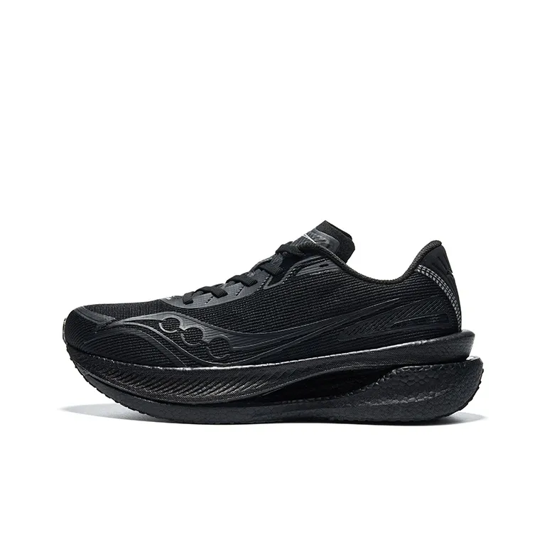 Saucony IDLING Cruise Anti Slip Wear Resistant Low Top Training Running Shoes Unisex Black-0