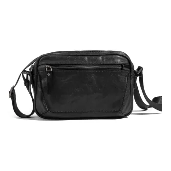 Ace Paul Top Grain Cow Leather Genuine Leather Small Square Bag Crossbody Bags Medium Size Men's Black