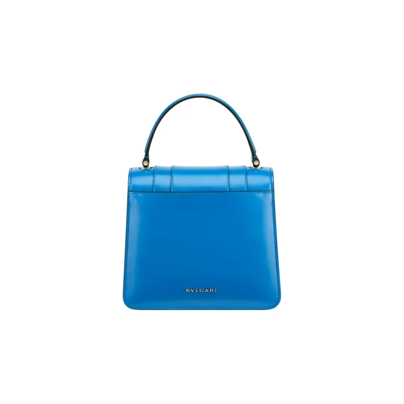 BVLGARI Serpenti Forever Series Calfskin Shoulder Bag Crossbody Bag Handbag Small Size Women's Blue-2