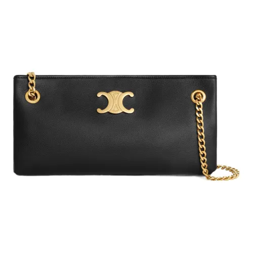 CELINE Cow Leather Handbag, Shoulder Bag Women's Black