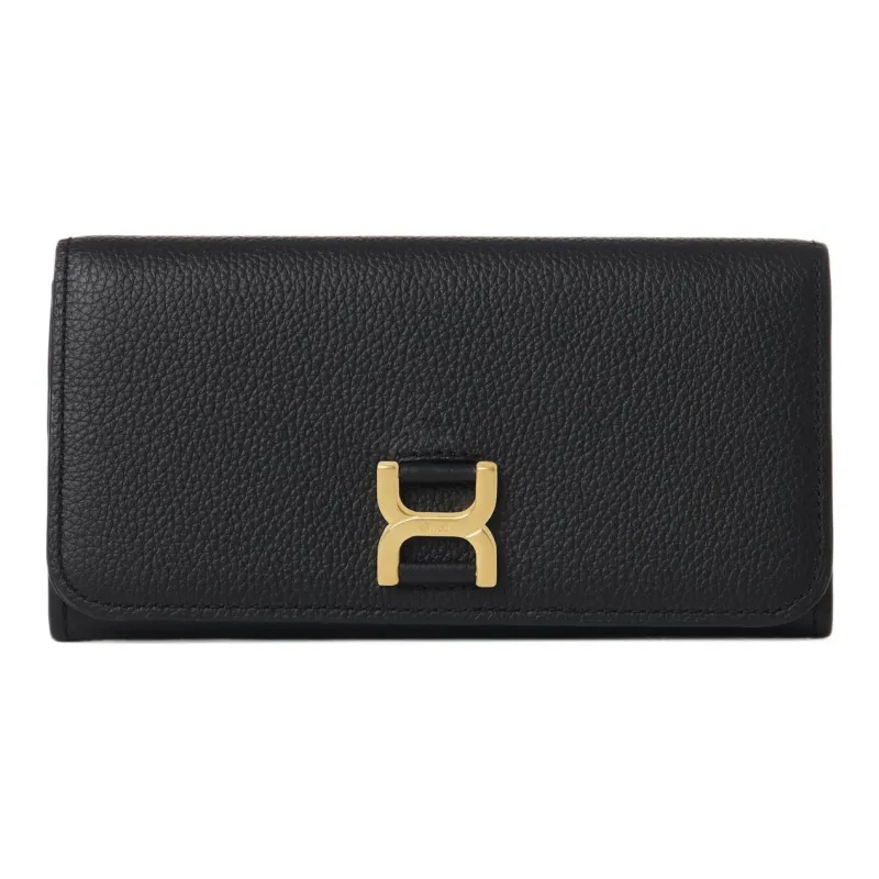 Chloe Marcie Grained Calfskin Wallet Women's Black-0