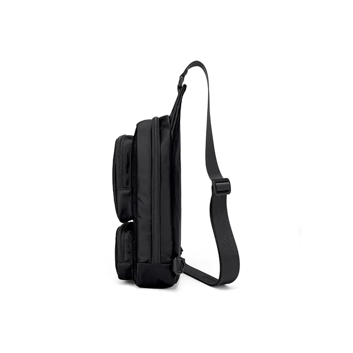 MashaLanti Oxford One Shoulder Crossbody Sling Bags Men's Smoke Gray/Black-2