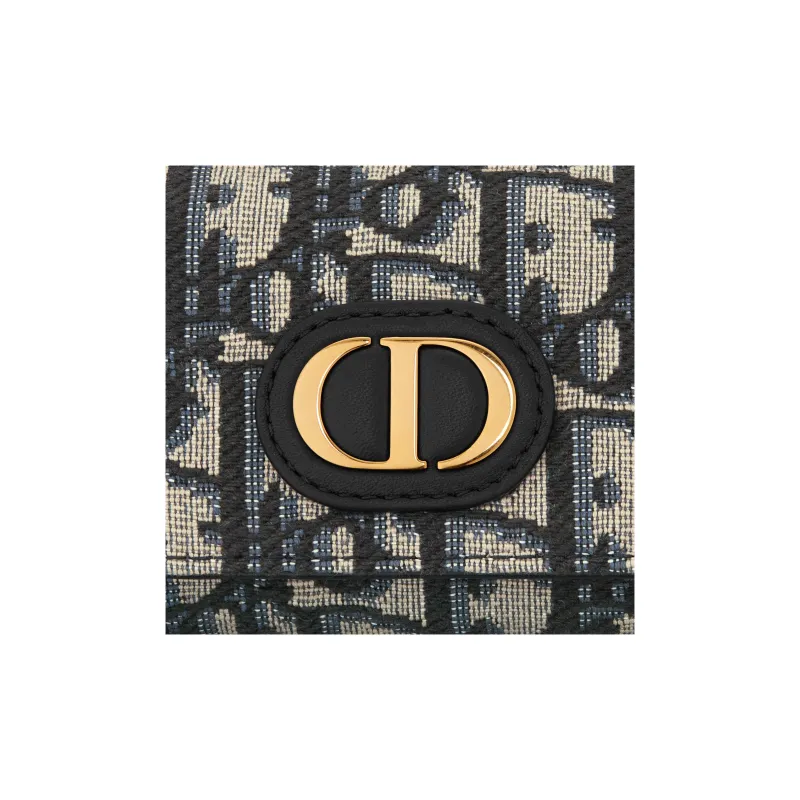 DIOR 30 Montaigne Jacquard Key Pouch Women's Blue/Brown-3