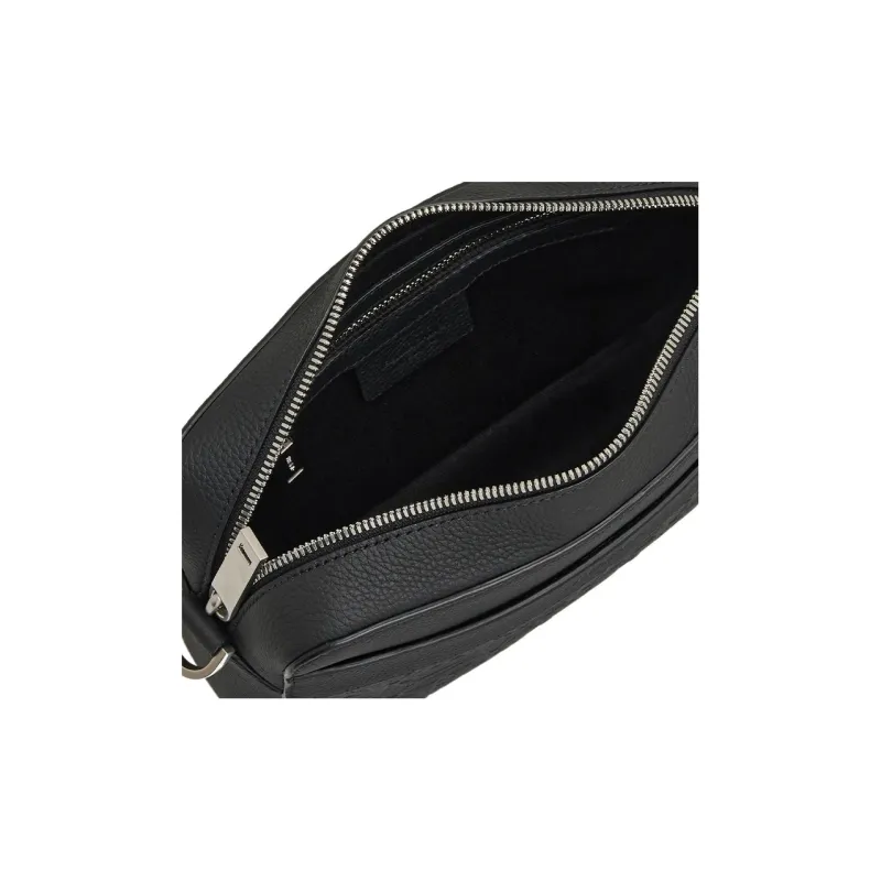FERRAGAMO Calfskin Shoulder Bag, Crossbody Bag Regular Men's Black-5