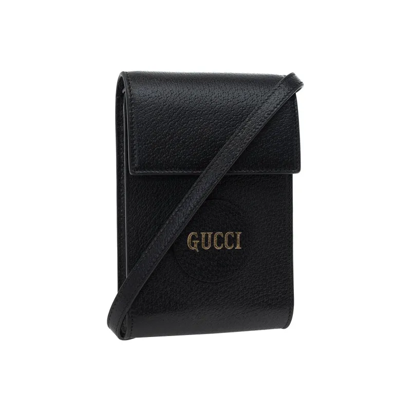 GUCCI Leather Crossbody Bag Shoulder Bag Men's Black-1