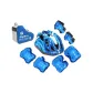 Blue 6 Pcs Protective Gear Set+Blue Sports Helmet+Blue Single Layer Bag