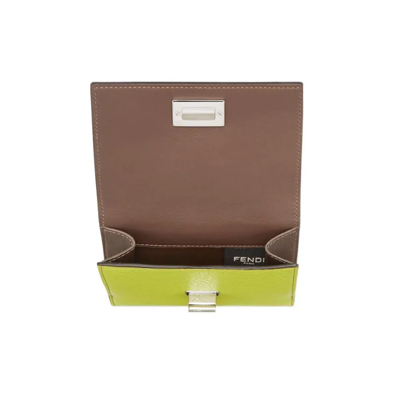 FENDI Calfskin Wallet Medium Size Women's Lime Green-2