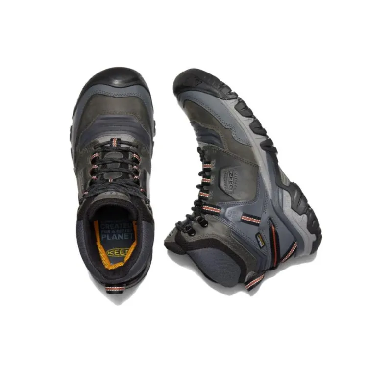 KEEN Ridge Fle Wear-resistant And Waterproof High-Top Outdoor Athletic Shoes Men's Black-3
