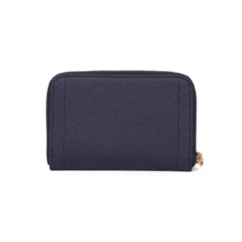 LONGCHAMP Grained Leather Coin Purses Wallets Men's Dark Blue