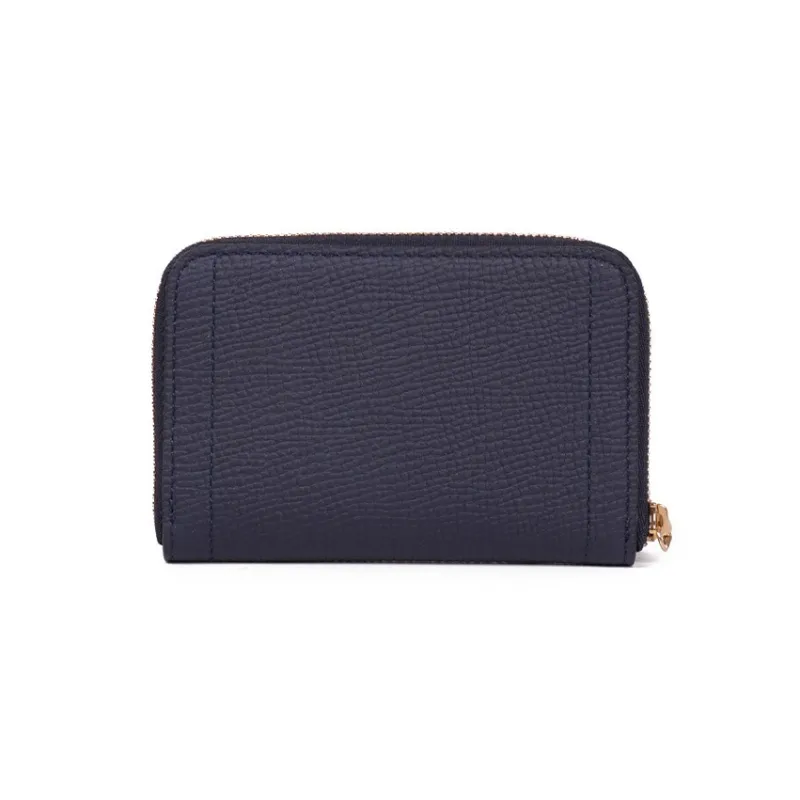 LONGCHAMP Grained Leather Coin Purses Wallets Men's Dark Blue-0
