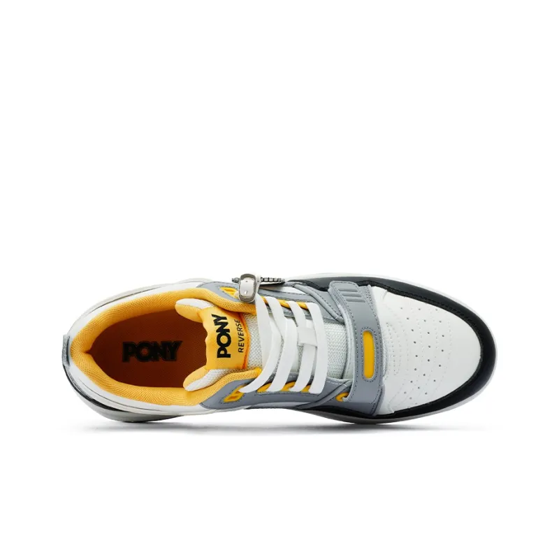 PONY Reverse Low Top Skateboard Shoes Unisex Black White-2