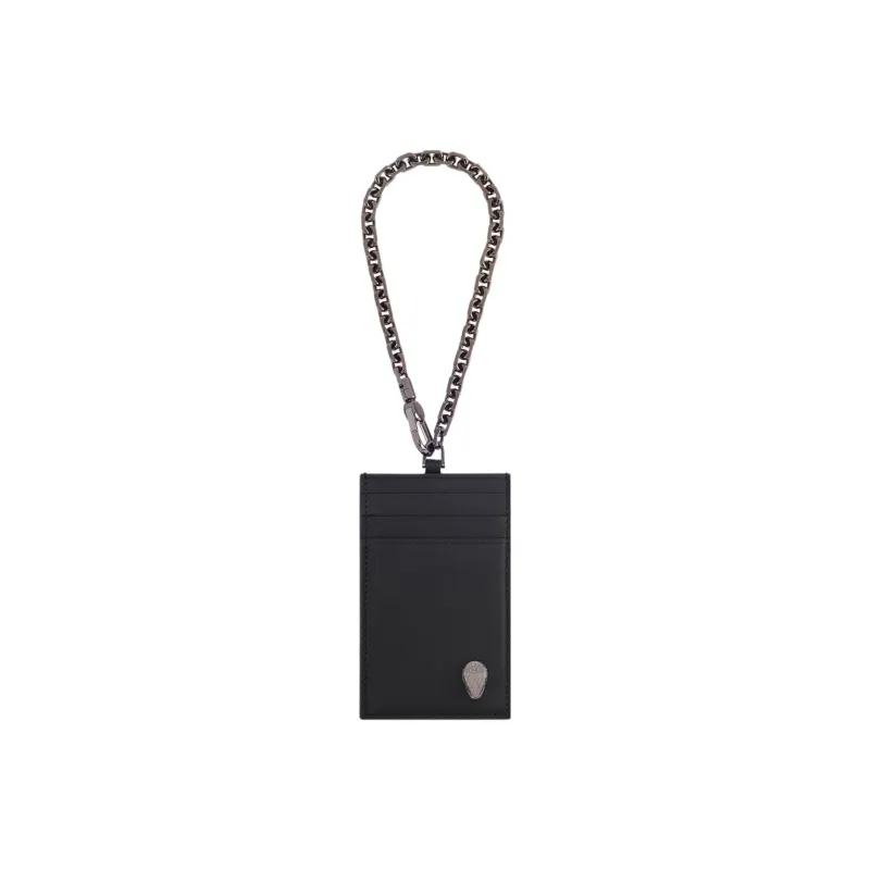 BVLGARI Serpenti Forever Calfskin Card Holder Women's Black-0