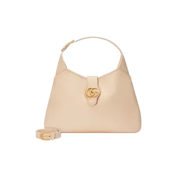 GUCCI Aphrodite Soft Leather Handbag Shoulder Bag Large Size Women's Ivory